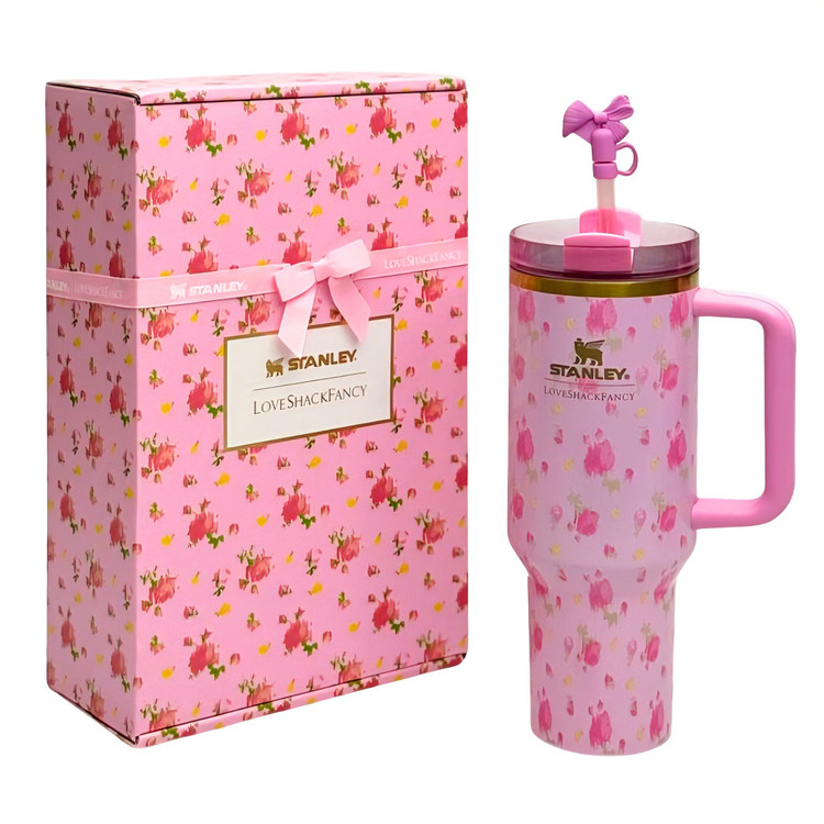 ماگ اورجینال استنلی و LOVESHACKFANCY طرح Flowers مدل Quencher