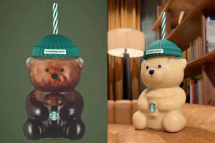 ماگ شیشهای فانتزی طرح خرس استارباکس (Starbucks Bearista)