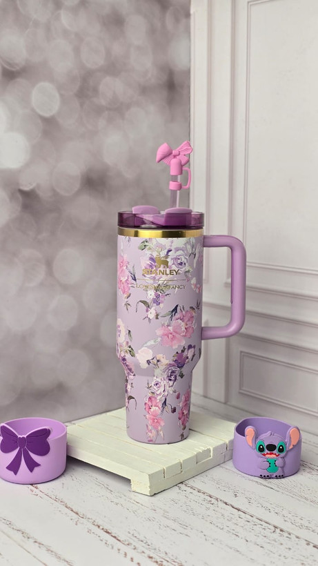ماگ اورجینال استنلی و LOVESHACKFANCY طرح Flowers مدل Quencher