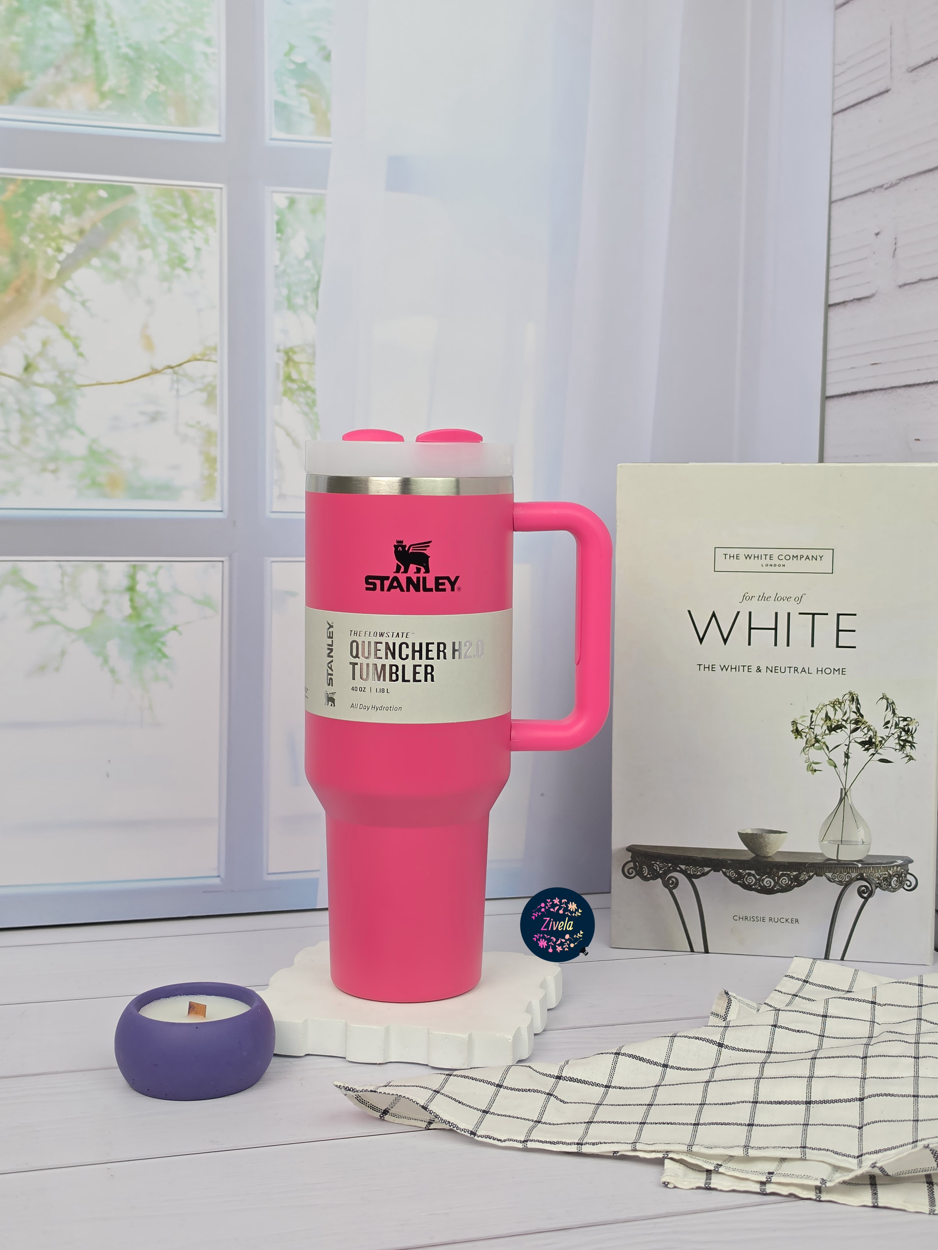 تراول ماگ استنلی  ۱.18 لیتر The Quencher H2.O FlowState™ Tumbler 40 oz  مدل پینکی